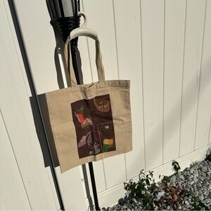 Beige Tote Bag with Self Care Print